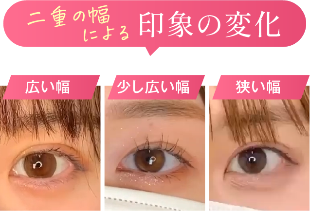 二重の幅のデザイン